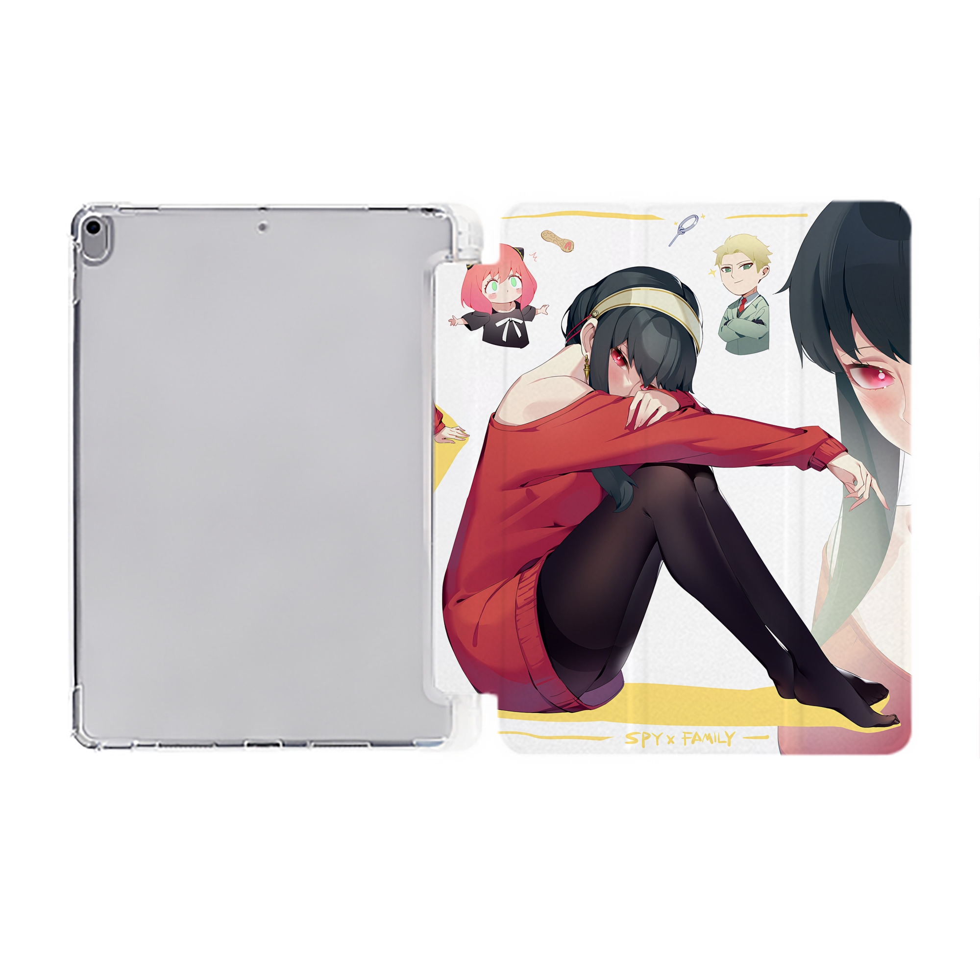 （画像用） SPY×FAMILY间谍家家酒 IPad ケース ペン収納付き 三つ折りスタンド PUレザー×シリコン 対応機種9.5/10.5/10.9インチ